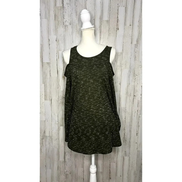 NWT Motherhood‎ Maternity Cold Shoulder Blouse Green Sleeveless Size Large - Picture 1 of 5